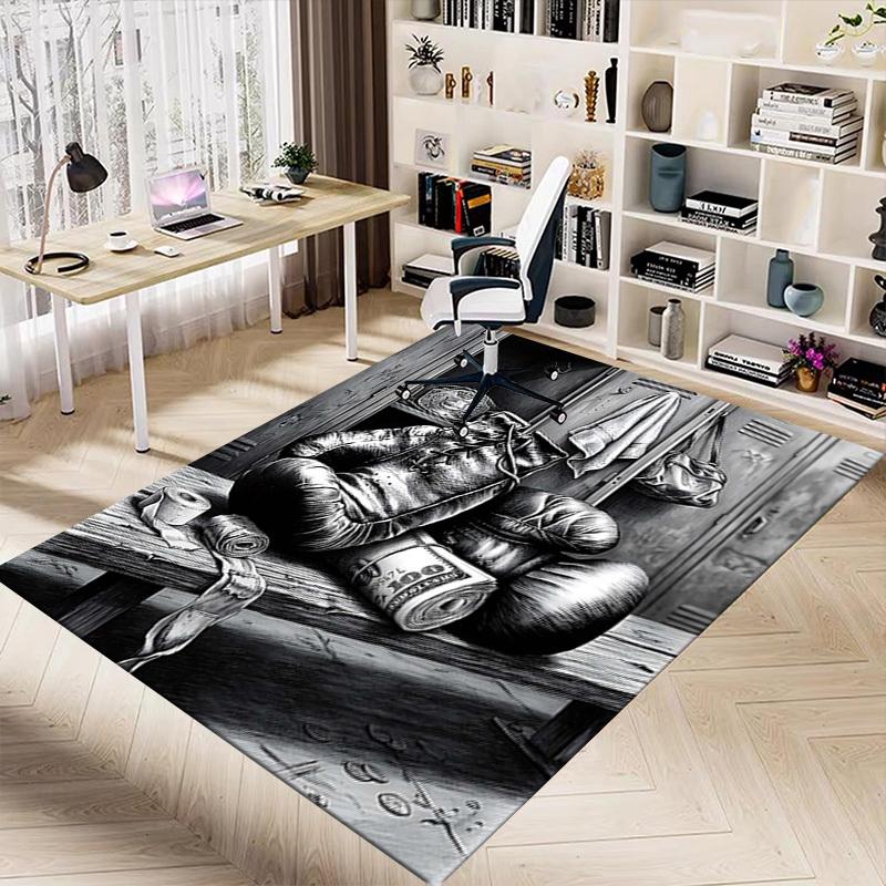1PC Boxing Money Non-Slip Floor Carpet Compatible for Office&Living Room&Bedroom&Dining Room - Soft & Pattern, Vibrant Colors-H0330