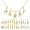 Trendy Letter Cubic Zircon Pendant For Women Positioning Charm Bracelet Necklace DIY Making Jewelry Accessories