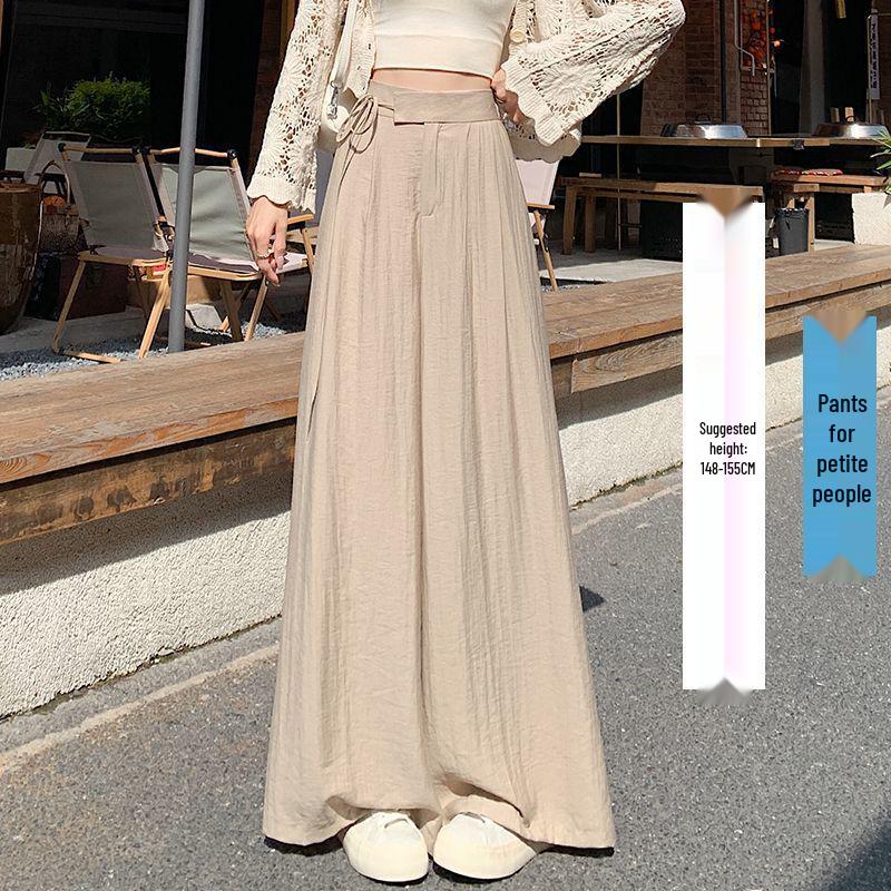 

Women s Versatile Cotton Linen High-Waisted Wide-Leg Pants - Slimming Casual Style for Summer 2026 S