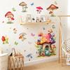 Animal Mushroom Butterfly Wall Sticker Kids Room Background Home Decoration Mural Living Room Wallpaper Funny Decal