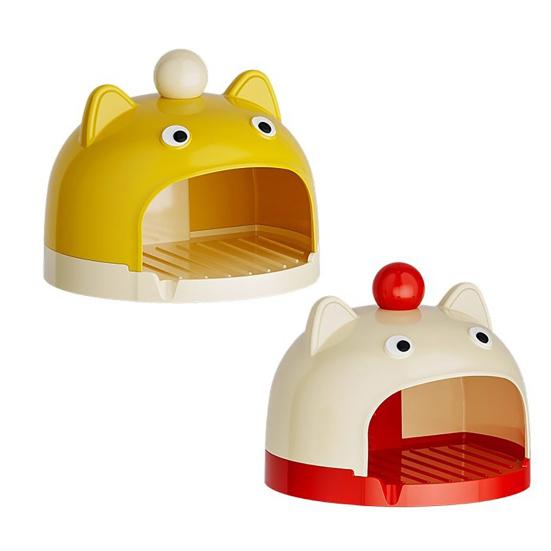 Soap Dish Cartoon Animal Design Soap Holder Drain Rack No Drill Wall Mount Bathroom Organizer Accessible Soap Container