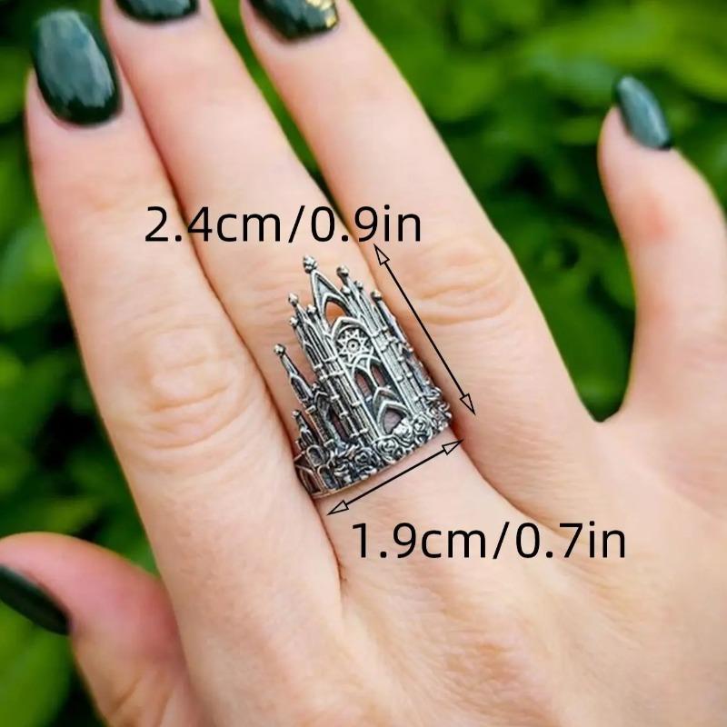 New Retro Castle Style Ring European and American Fashion Creative Cross Hollow Ring Universal Accessories for Men and Women