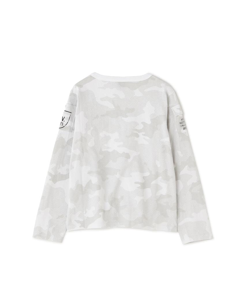 AVIREX KIDS FATIGUE CREW NECK LONGSLEEVE T-SHIRT L 444 white camo 783-3930951
