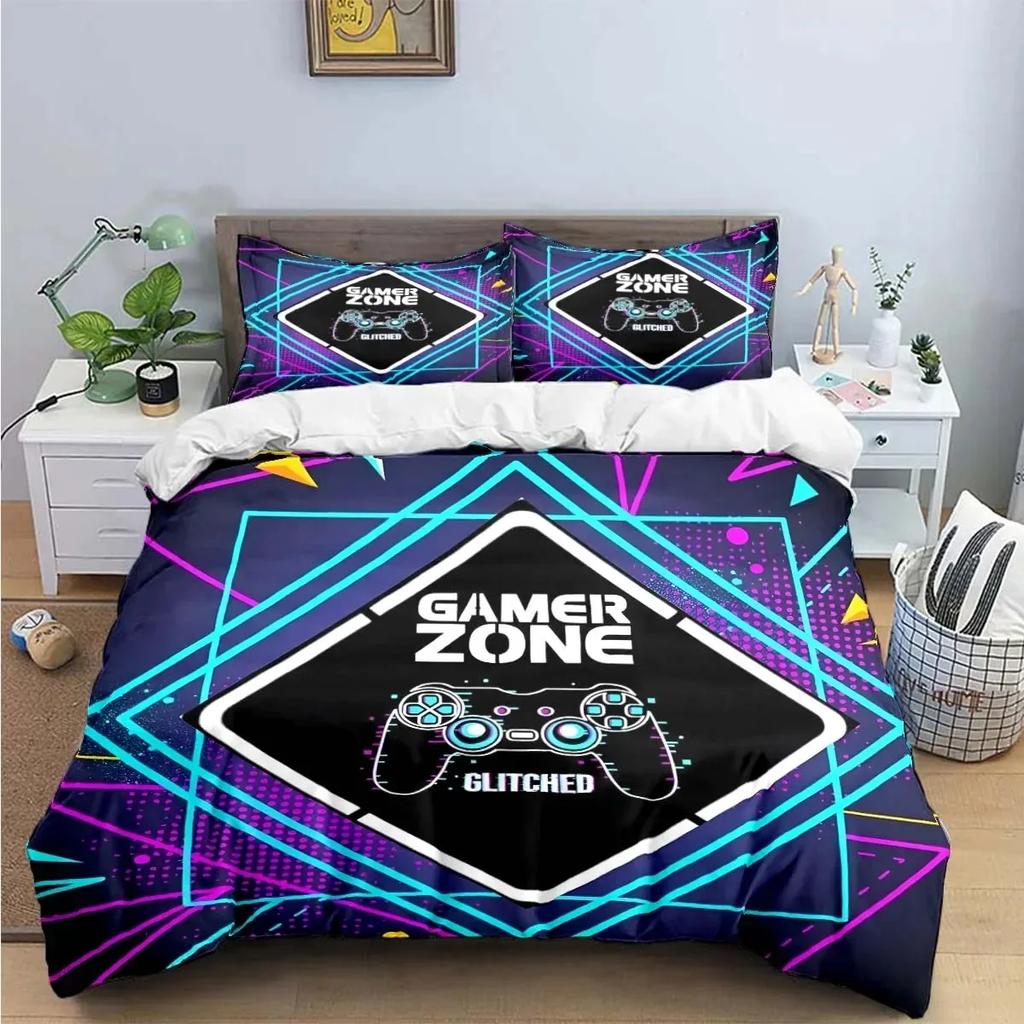 Gamer Controller Print Bedding Sets Exquisite Bed Supplies Set Duvet Cover Bed Comforter Set Bedding Set Luxury Birthday Gift