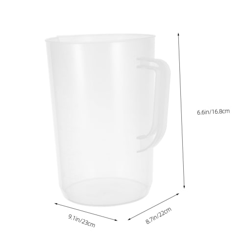 Luxshiny 3000ml Measuring Pitcher - Large Plastic Measuring Cup, Mixing Pitcher, Pouring Cup, Measuring Jug, Liquid Beaker with Handle and Spout for O