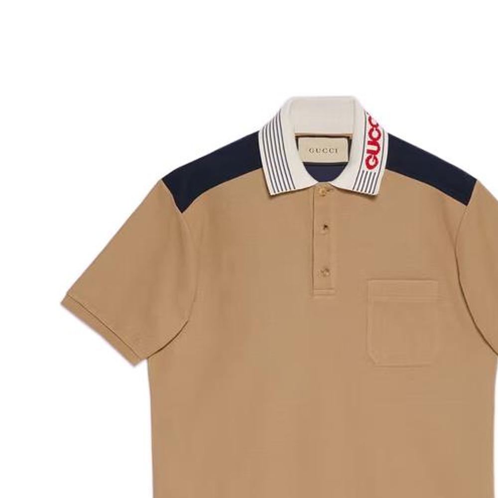 Gucci knitted contrast-trim polo shirt 727906-XJE8K-2094