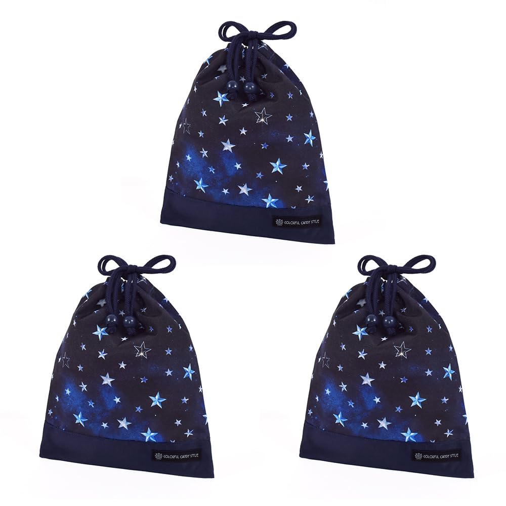 COLORFUL CANDY STYLE Drawstring Lunch with Name Sterling Set of Cool Drawstring Bags for Elementary School Lunch Bags, Medium, No-Gusset, Tags,