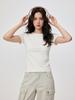 Women's Straight Shoulder Slim Fit T-Shirt - Short Sleeve, Versatile Summer Top