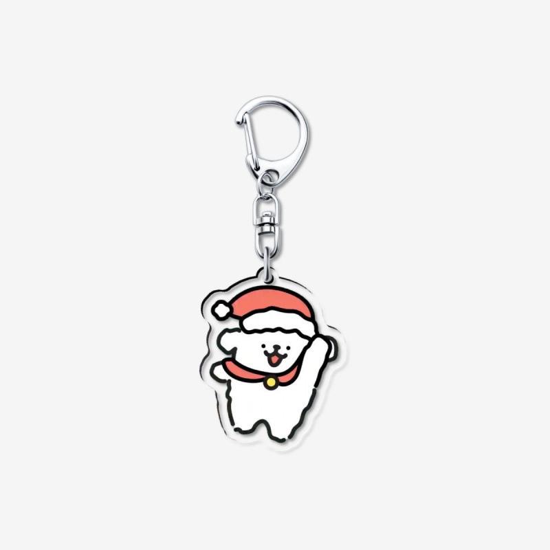 

Kawaii Christmas Maltese Pattern Acrylic Keychain Party Ornament Charm Accessories Puppy Anime Cartoon Bag Key Chains Jewelry about 5cm