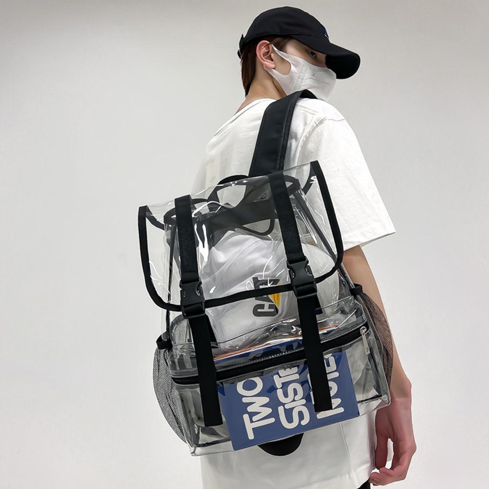 Transparent PVC Laptop Backpack Fashion School Backpack Waterproof Large Capacity See Through Solid Clear for Teenage Boys Girls
