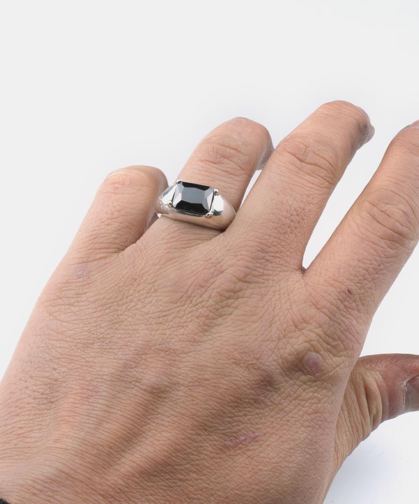 Sheen666 Soft Block Silver Ring Black (Type A)