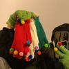 Colorful Ball Gloves for Women in Winter Cute Small Ball Touch Screen Exposed Fingers for Warmth Five Fingers for Cycling Warmth