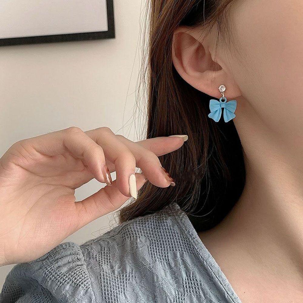 

Ear Jewelry Gifts Rhinestone Girls Flowers Ear Studs Korean Style Women Earrings Bow Stud Earrings #2