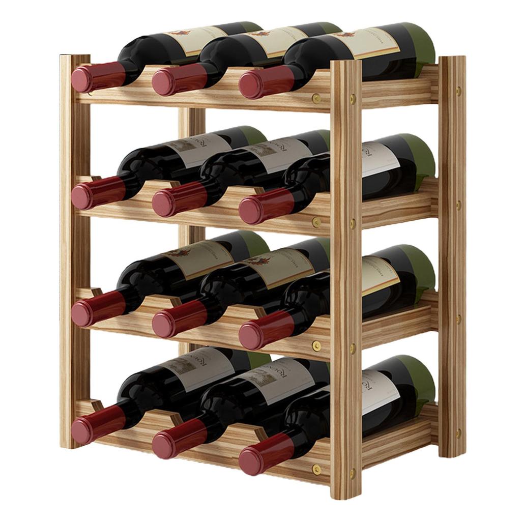 2/3/4 Tiers Wooden Wine Racks Home Bar Party Display Glass Holder Shelf Decoration Red Wine Storage Rack Stand Organizer