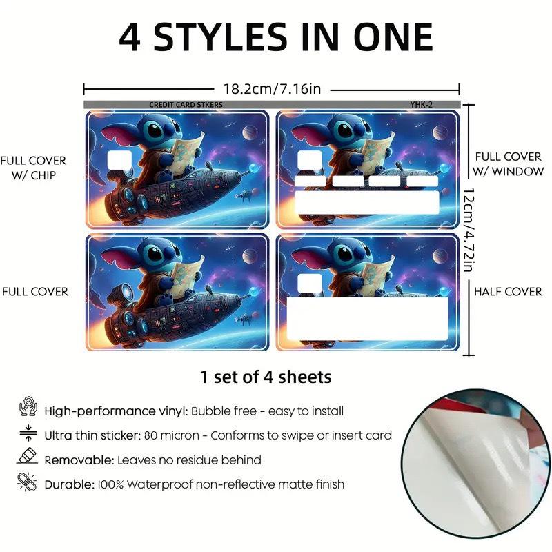 4pcs PVC Communication Card Stickers for Bus Cards