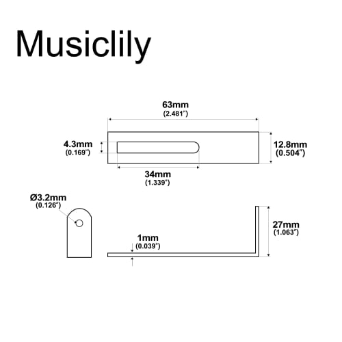 Musiclily Pro Steel Pickguard Bracket for Epiphone Les Paul Electric Guitars, Chrome