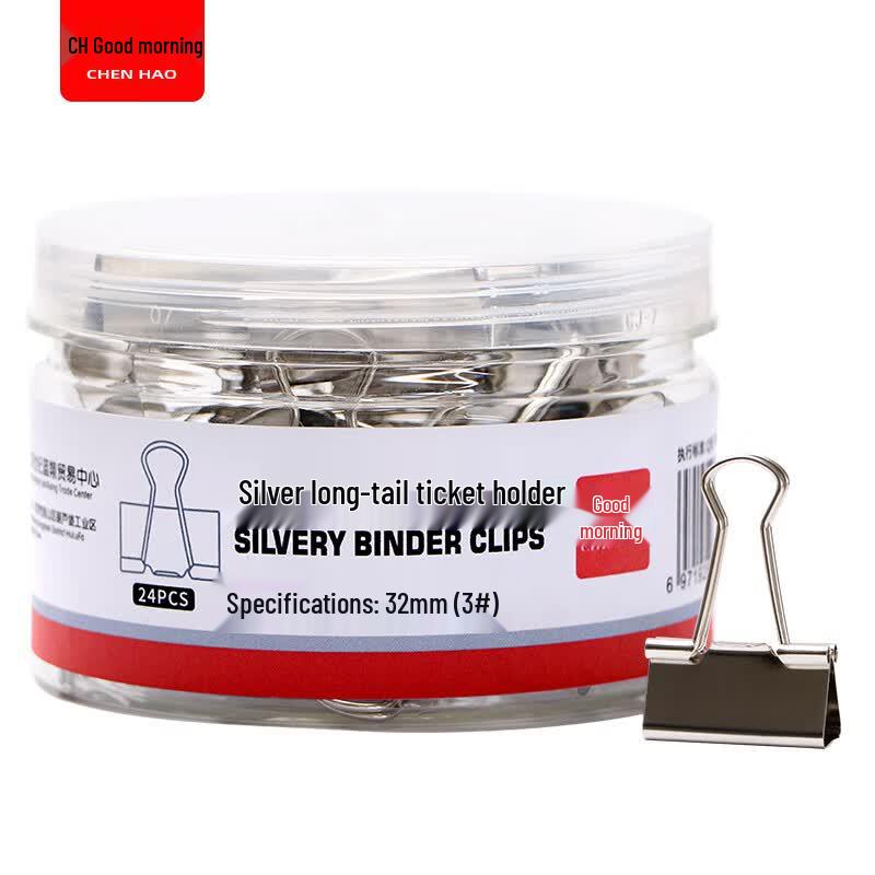 Chenhao Silver Binder Clips, 32mm (24-Pack)
