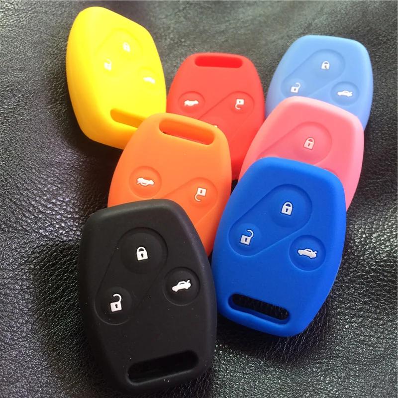 silicone rubber car key cover case for Honda 08 Accord CR-V Civic Fit Freed StepWGN 3button key