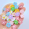 50Pcs New Cute Mini 12mm Simulated Yarn Flower Flat Back Fit Phone Manicure Deco Anicure Embellishments For Hair Bows Accessorie