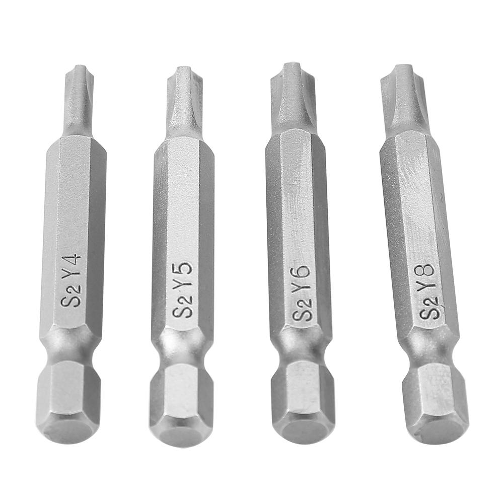 4Pcs Triangle Shaped Y Type 1 4 Hex Shaft Magnetic Screwdriver Screw Tool