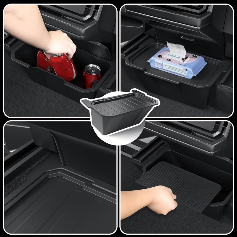 Rear Seat Storage Box For Tesla Cybertruck  Rear Floor Storage Box Organizer With Cover Storage Car Interior Accessories