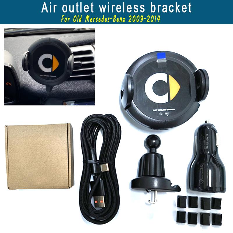 For Mercedes Benz Smart 453 451 Wireless Charging Phone Holder Auto Clamping Car Mount Qi Enabled Charger Car Accessories