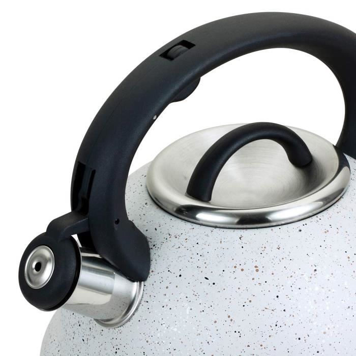 Bouilloire sifflante - ROSSETTO - 3L - Inox 18/10 - Compatible induction - Poignée soft touch