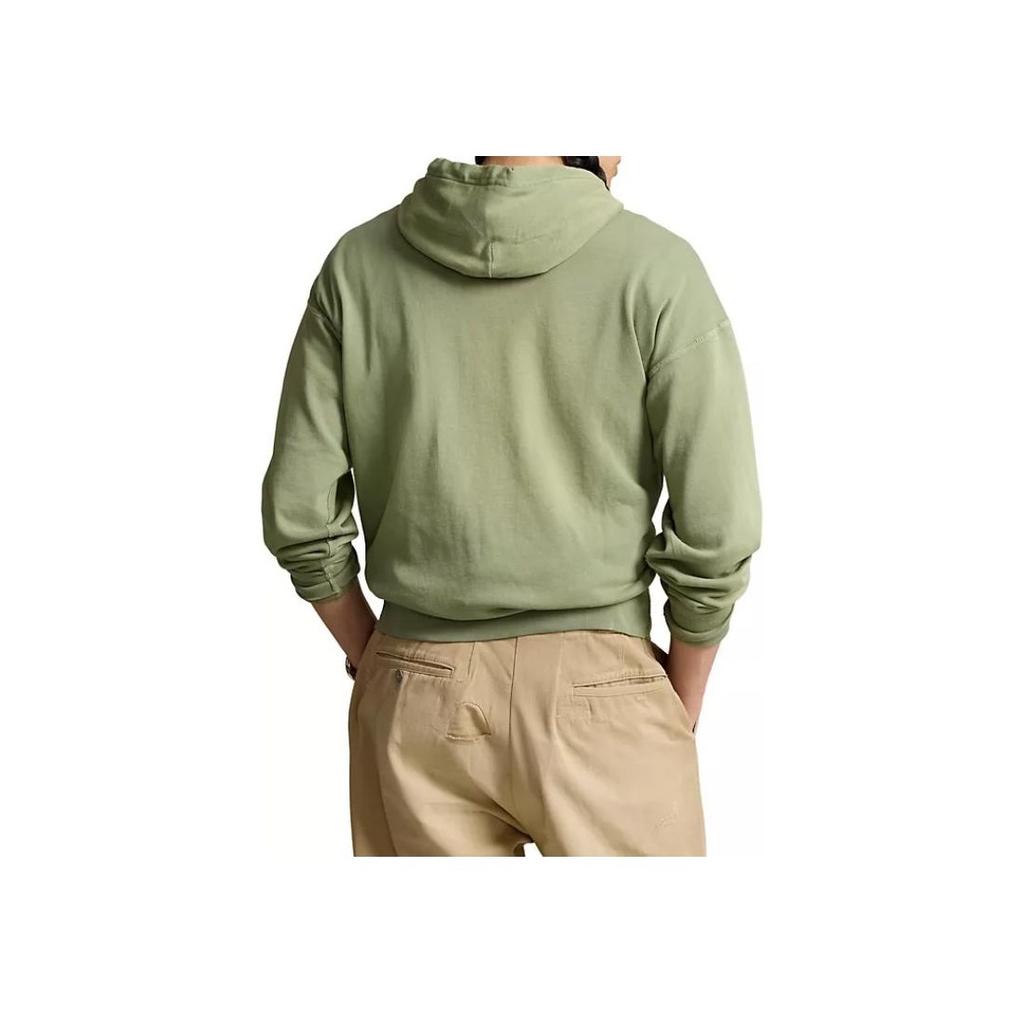 Polo Ralph Lauren Solid Color Drop Shoulder Pullover Hoodie Long Sleeve Men Hoodies Green 710941857-002