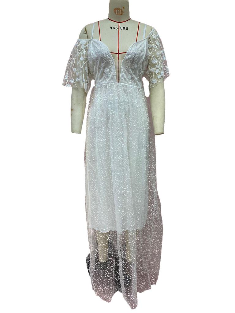 Spring 2025 Elegant One-Shoulder Lace Wedding Dress for Plus Sizes