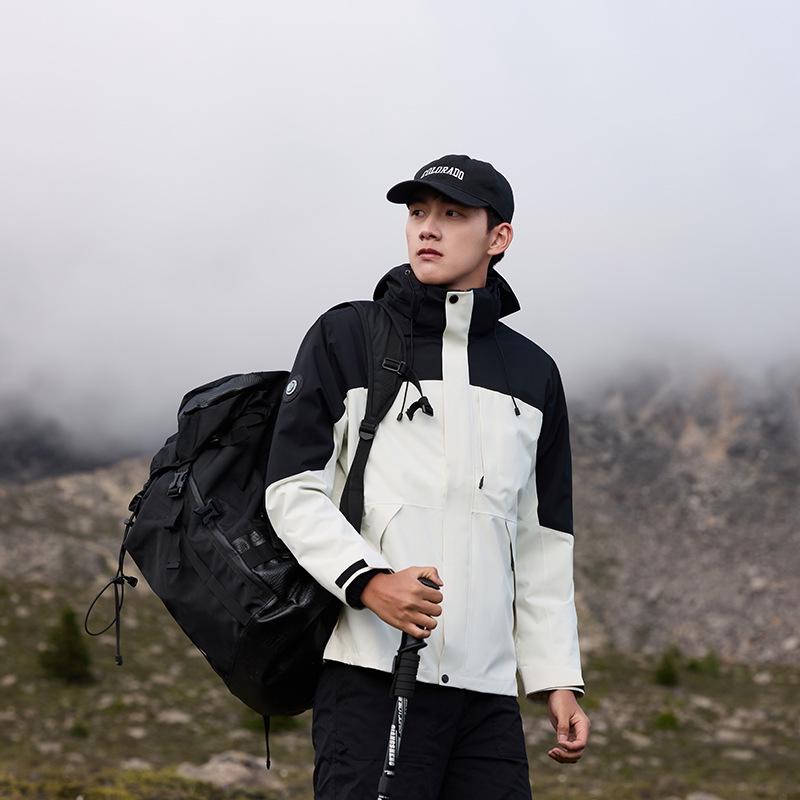 

Мужской герметичный ветрозащитный и водонепроницаемый отстегивающийся унисекс комплект 3-в-1 4XL