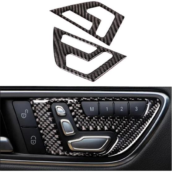 

Compatible with Mercedes Benz CLA GLA 250A Class 2015-2019 Carbon Fiber Seat Button Cover Decal Car Interior Accessories