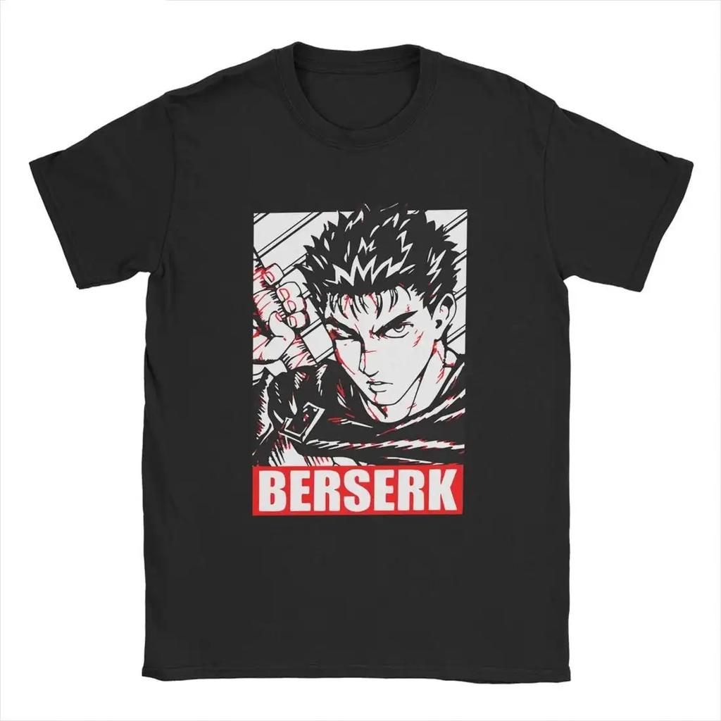 Berserk T-Shirt Men Women 100% Cotton Plus Size Daily Casual Graphic O-Neck Japanese Anime Oversized Streetwear Cool Unisex Tees