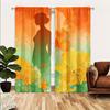 Watercolor Art Curtains 2pcs – Bold Blue and Yellow Abstract Design, Contemporary Window Decor for Home and Art Lovers