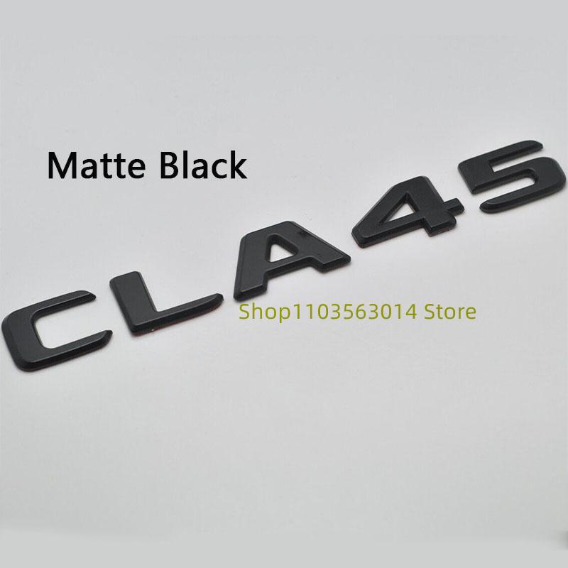 3D Black Silver Letters CLA45 CLA45S Turbo 4matic+ Emblem for Car Fender Trunk Rear C118 W117 Sticker