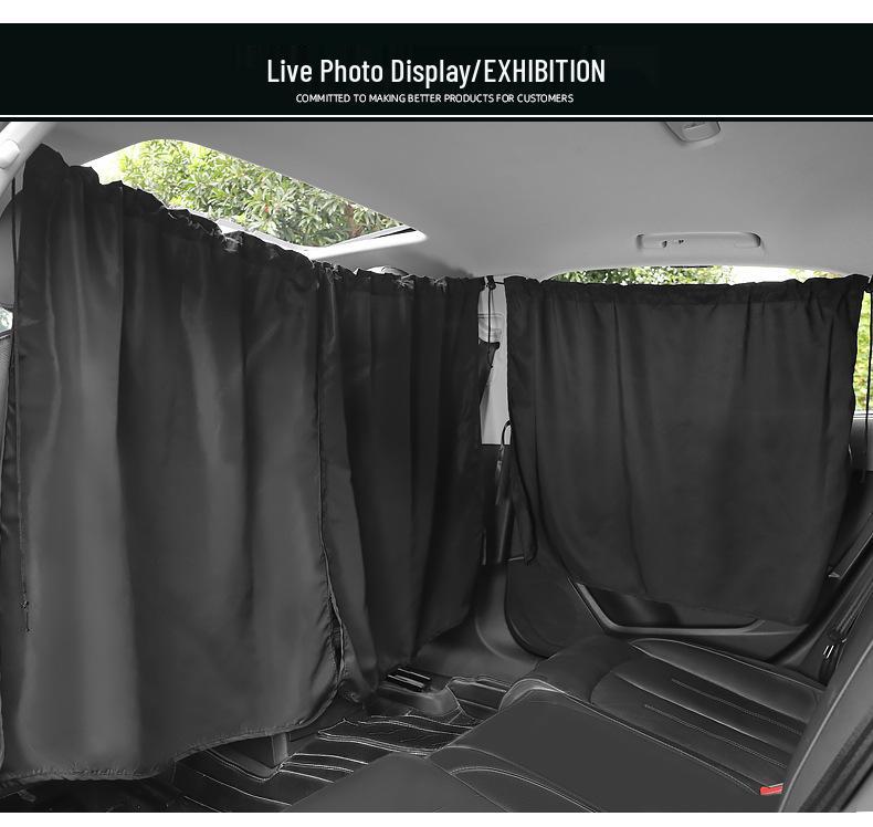 Car Interior Privacy and Sunshade Partition Curtain for Front/Rear Seat – Blackout Heat Insulation for Baby & Middle Seat