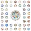 50 New Retro Floral Dinner Plate Stickers for Notebook Decoration
