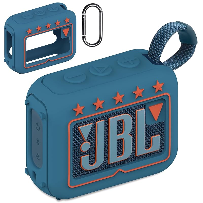 

BCWXION silica gel protective cover for JBL GO4 Bluetooth speaker, shoulder rope fall prevention Shockproof dustproof Scratch prevention fingerprint