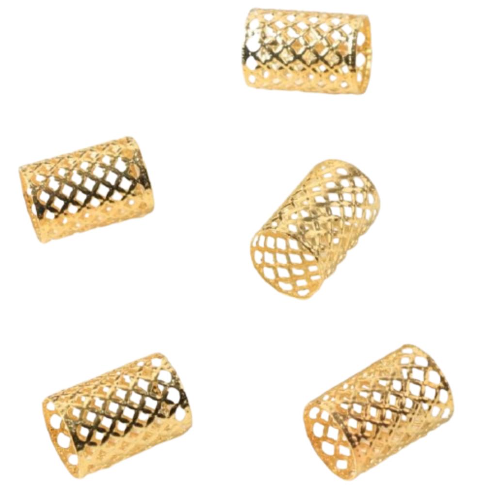 

5 шт. Металлические зажимы для манжет Дреды Бусины Дреды Трубки для плетения волос Полые Кольца для волос Декор 5Pcs золотой