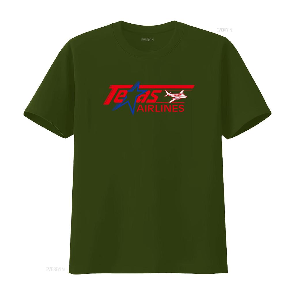 Texas Airlines Retro Vintage T Shirt for USA International Airport Design vintage Washed designer clothes homme Soft Stretched