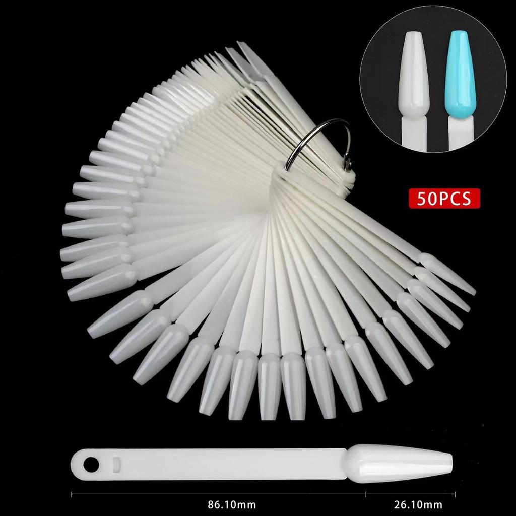 Falsche Nägel Spitze Gel Nagellack Farbkarte Display Natur Klar Schwarz Fächerform Künstliche Nägel Kunstwerkzeug zum Üben