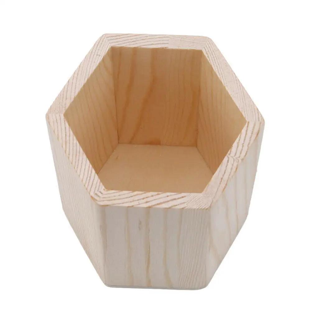Suport creion Birou de birou Lemn pătrat/rotund/hexagonal Suport stilou oală pentru pahare Recipient pentru papetărie Organizator de depozitare