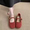 Shallow single shoes women's spring 2025 new French retro gentle fairy Mary Jane women's shoes flat beanie shoes