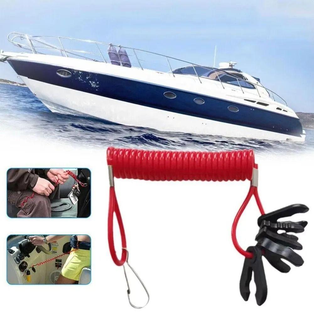 Quick Pull Shutoff Emergency Stop Cord Elastic Braided Rope Motor Kill Switch Outboard Engine Use