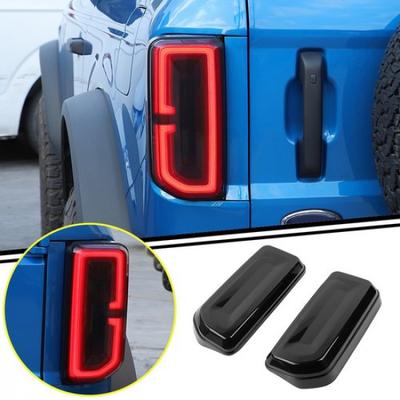 Rear Tail Light LED Lamp Guard Trim Cover Bezel for Ford Bronco 21+ Blackened