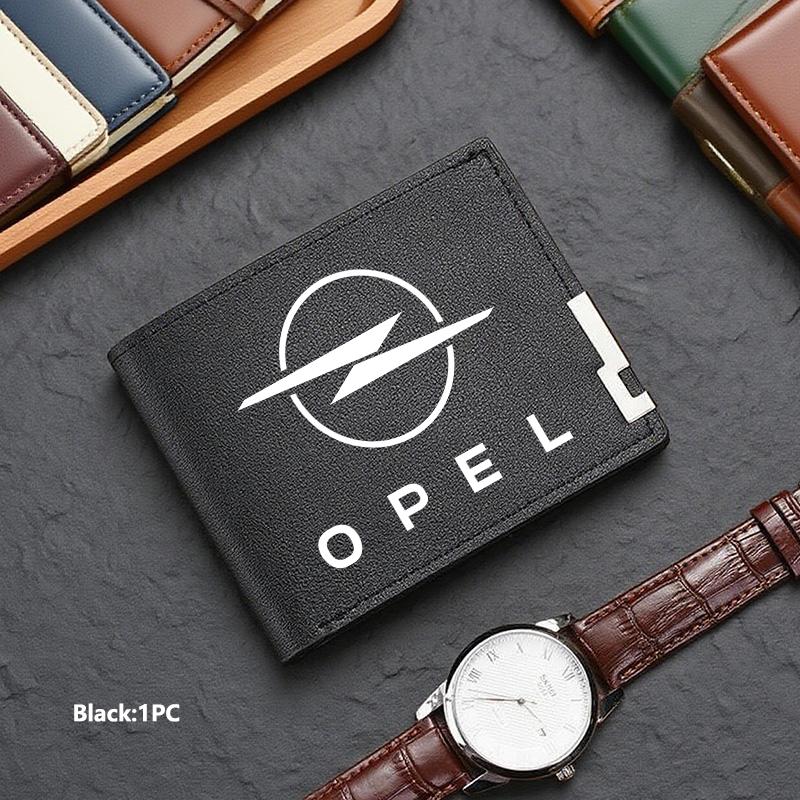 New Fashion Business Wallet Leather Car Logo Card Holder Men Coin Purse For Opel ADAM ASTRA J K CORSA E INSIGNIA MOKKA VIVA