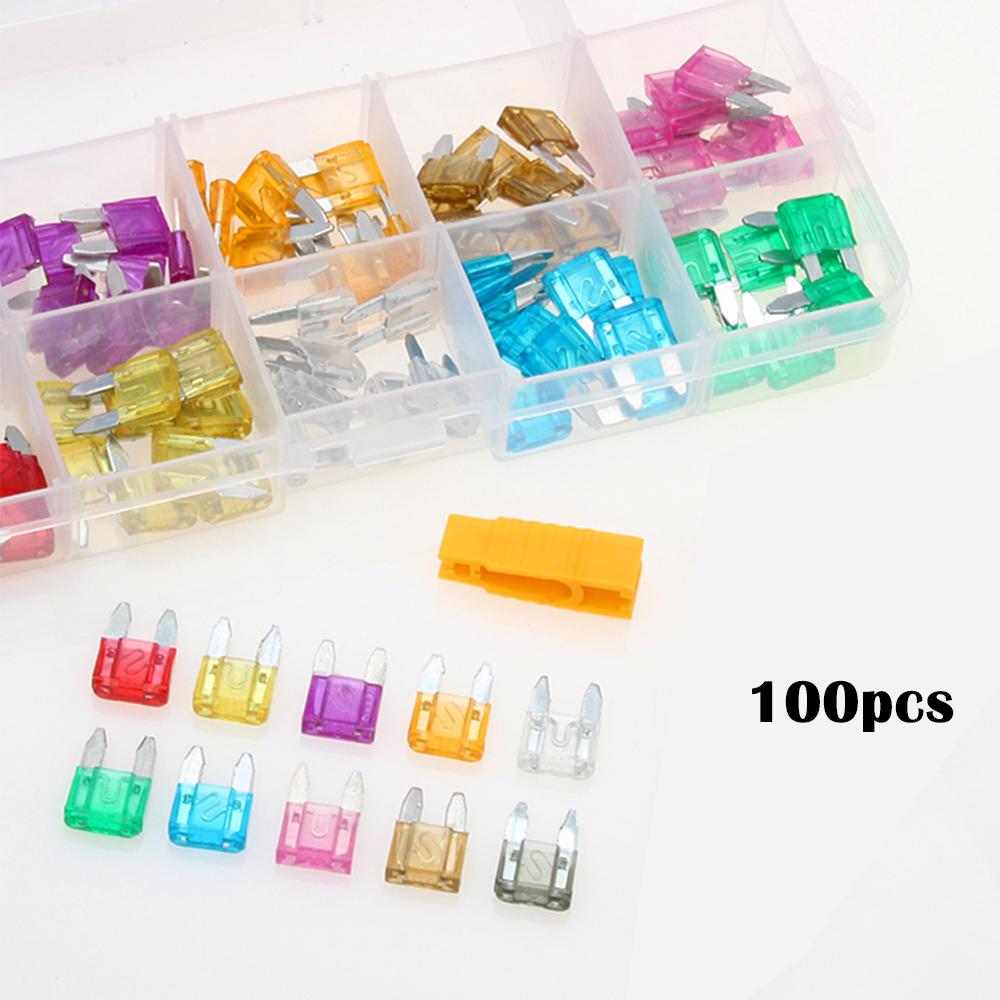 

100/120 шт. набор автомобильных предохранителей, автомобильные сменные предохранители, низкопрофильные мини-предохранители для автомобилей, лодок, грузовиков