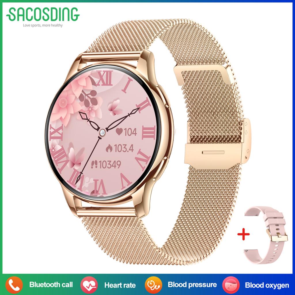 SACOSDING Smart Watches for Women(Answer/Make Call), Fitness Watch with Heart Rate/Sleep/Spo2 Monitor, Smartwatch for Android/iPhone