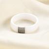 New 6mm Classic Squar Ceramic AAA Cubic Zirconia Ring for Women Fashion Jewelry Black White Ceramic Wedding Band Ring