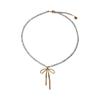 High-End Bow Necklace For Women Does Not Fade, Summer High-End Jewelry, Light Luxury Niche Natural Stone Collarbone Chain