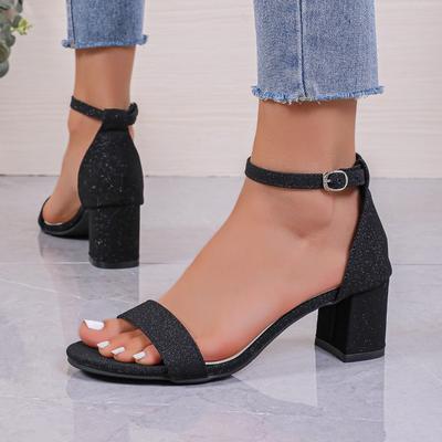 Mode Outdoor Absätze Damen Sandalen 2025 Sommer Sandale Mode Quadratisch Niedrig Damen Elegant Kleid High Heels Sandalen Schuhe Lässige Pantoletten